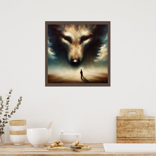 Geest Dier Wolf 1 Poster (Keuken)