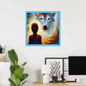 Geest Dier Wolf 3 Poster (Thuiskantoor)