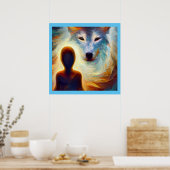 Geest Dier Wolf 3 Poster (Keuken)