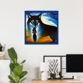 Geest Dier Wolf 4 Poster (Thuiskantoor)