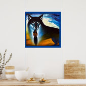 Geest Dier Wolf 4 Poster (Keuken)