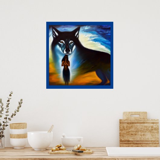 Geest Dier Wolf 4 Poster (Keuken)