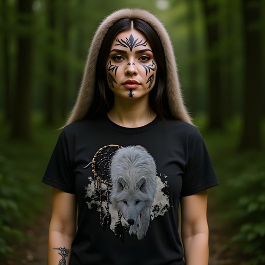 Geest Dieren witte wolf met droomvanger T-shirt