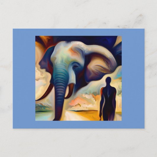 Geest Dierlijke Olifant 2 Briefkaart (Voorkant)