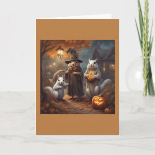 Geest Eekhoorn en Heks vriend Halloween Kaart