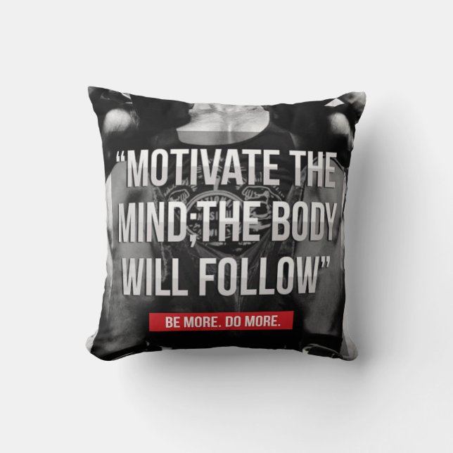 Geest en Lichaam - Workout Motivatie Kussen (Voorkant)