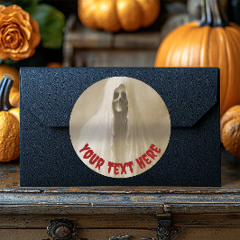geest gewikkeld in een laken Halloween Ronde Sticker