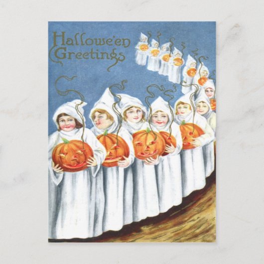 Geest Jack O Lantern Pompoen Kostuum Briefkaart (Voorkant)