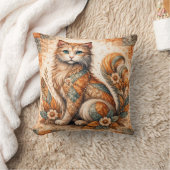 Geest Kat, Boho Patchwork Landelijke Folk Art Kussen (Deken)