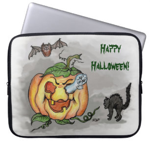 geest, knuppel en kat, Happy Halloween! Laptop Sleeve