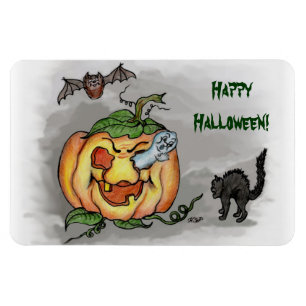 geest, knuppel en kat, Happy Halloween! Magneet