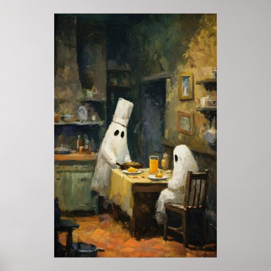Geest kookdatum schilderij, gedrukte Halloween Poster (Voorkant)