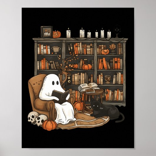  geest lezen boek liefhebbers bibliotheek Hallowee Poster (Voorkant)