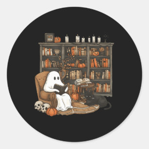  geest lezen boek liefhebbers bibliotheek Hallowee Ronde Sticker