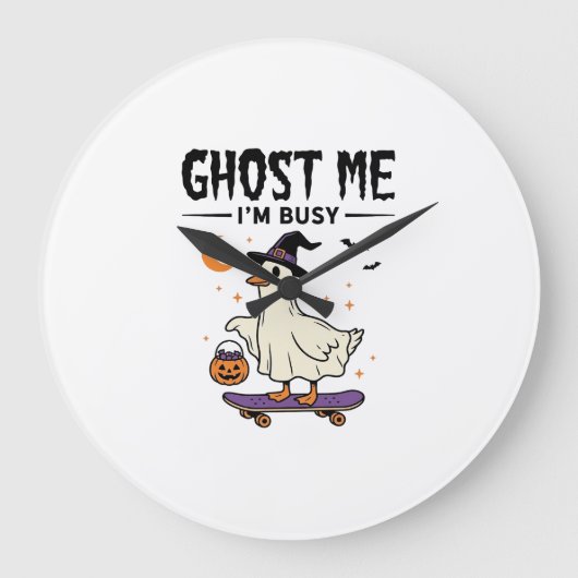 Geest Me Ik Ben Bezig Halloween Gans Skateboard Grote Klok (Voorkant)