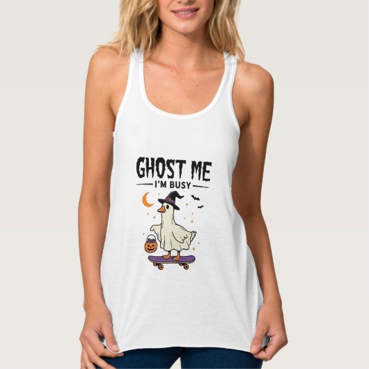 Geest Me Ik Ben Bezig Halloween Gans Skateboard Tanktop (Voorkant)
