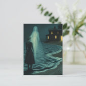Geest op het strand briefkaart (Staand voorkant)