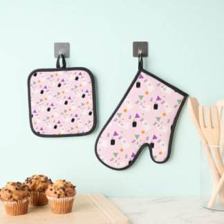 Geest pompoen confetti patroon ovenwant & pannenlap set