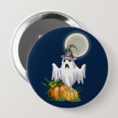 Geest & Pompoen Halloween Knop Ronde Button 4,0 Cm (Voorkant /achterkant)