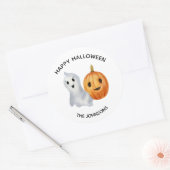 Geest Pompoen Halloween Mooie Pompoen Ronde Sticker (Envelop)