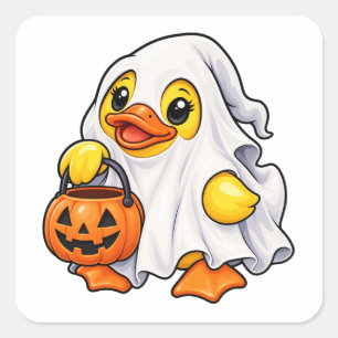 Geest rubberen eend trick-or-treat Halloween Vierkante Sticker