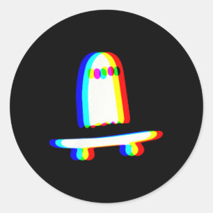 Geest Skateboard Lui Halloween Kostuum Grappige Sk Ronde Sticker