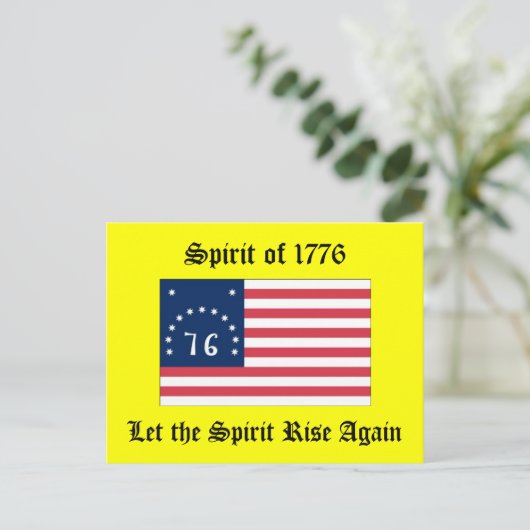 Geest van 1776 briefkaart (Staand voorkant)