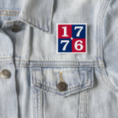 Geest van 1776 vierkante button 5,1 cm (In situ)