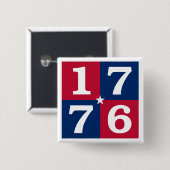 Geest van 1776 vierkante button 5,1 cm (Voorkant /achterkant)