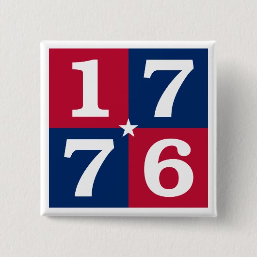 Geest van 1776 vierkante button 5,1 cm (Voorkant)