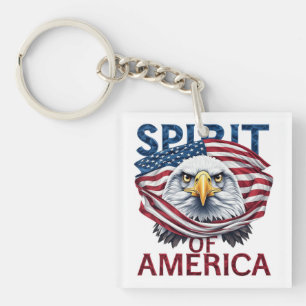 Geest van Amerika Amerikaanse Vlag Patriottisch Sleutelhanger