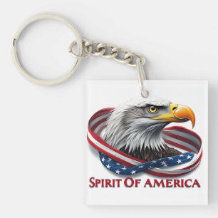 Geest van Amerika Amerikaanse Vlag Patriottisch Sleutelhanger