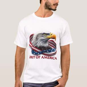 Geest van Amerika Amerikaanse Vlag Patriottisch T-shirt