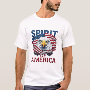 Geest van Amerika Amerikaanse Vlag Patriottisch T-shirt