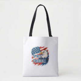 Geest van Amerikaanse Vrijheid –Ontwerp voor 4 jul Tote Bag