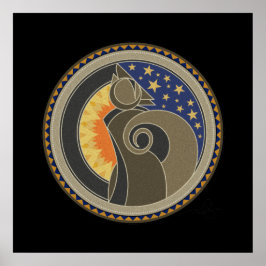 Geest van Coyote zwarte achtergrond Poster