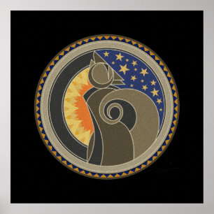 Geest van Coyote zwarte achtergrond Poster