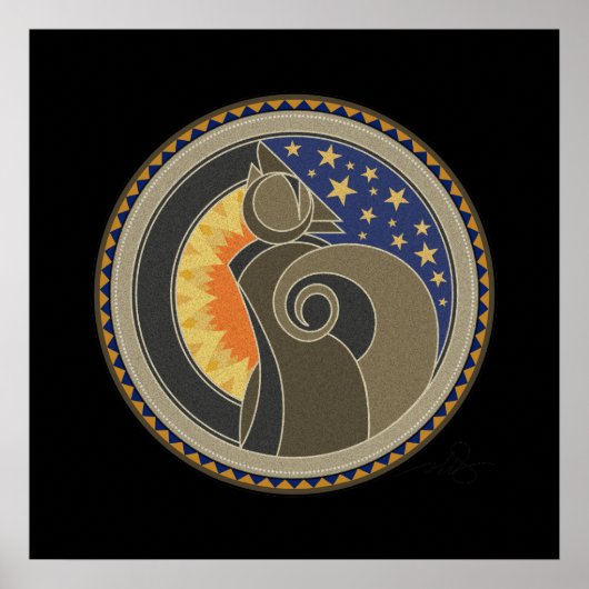 Geest van Coyote zwarte achtergrond Poster (Voorkant)