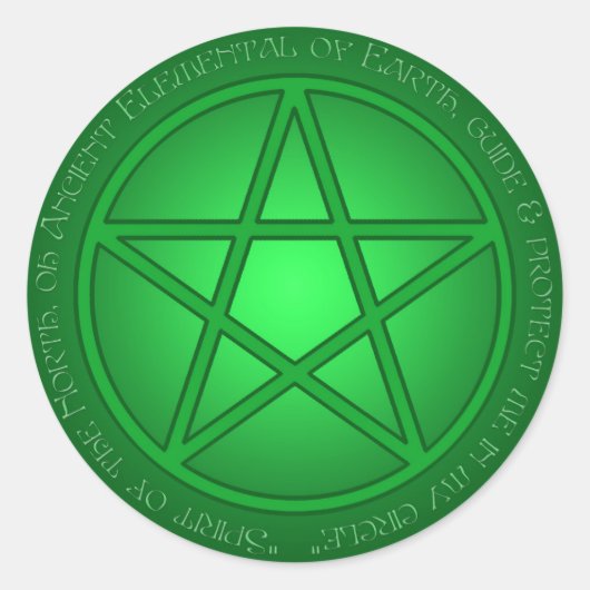 Geest van de Aarde Pentacle Ronde Sticker (Voorkant)