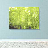 Geest van de bomen, groene tint, triptyfdruk canvas afdruk (Insitu (Houten vloer))