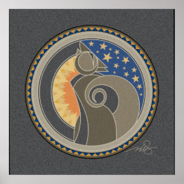 Geest van de grijze achtergrond van Coyote Poster