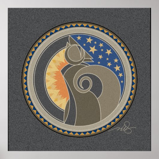 Geest van de grijze achtergrond van Coyote Poster (Voorkant)