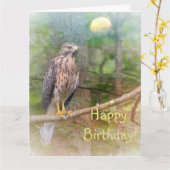 Geest van de Hawk Birthday Grote Kaart (Gele Bloem)