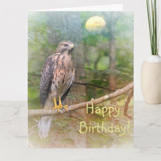 Geest van de Hawk Birthday Grote Kaart (Voorkant)