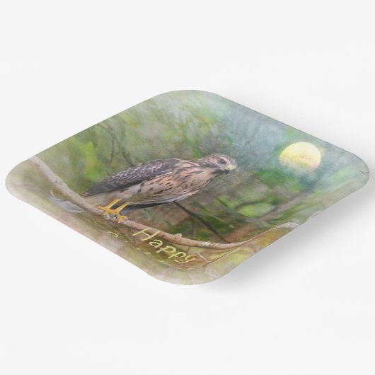 Geest van de Hawk Birthday Papieren Bordje (Gebogen)