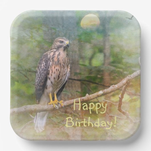 Geest van de Hawk Birthday Papieren Bordje (Voorkant)