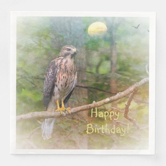 Geest van de Hawk Birthday Servet (Voorkant)