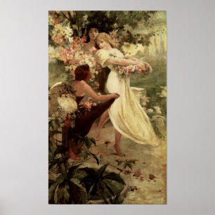 Geest van de Lente door Alphonse Mucha Poster