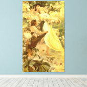 Geest van de Lente van Alphonse Mucha Canvas Afdruk (Insitu (Houten vloer))