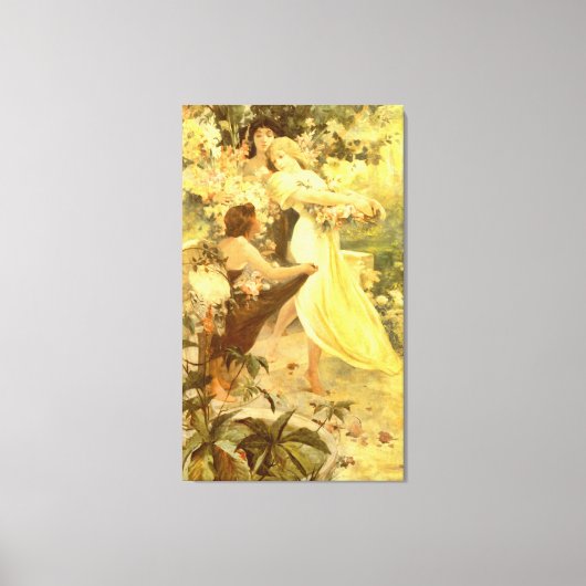 Geest van de Lente van Alphonse Mucha Canvas Afdruk (Voorkant)